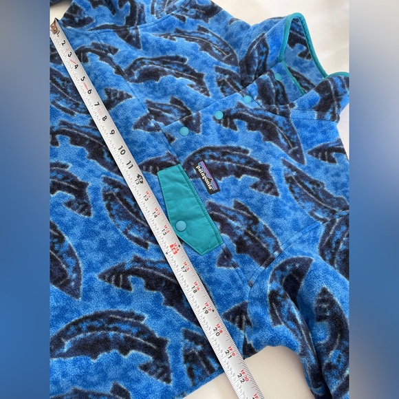 Patagonia Synchilla Snap-T Pullover Women's Size M Leaping Oasis Blue Fish - Picture 8 of 15